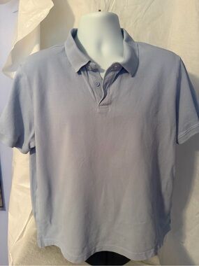 H&M Men's Pale Blue Polo Shirt
